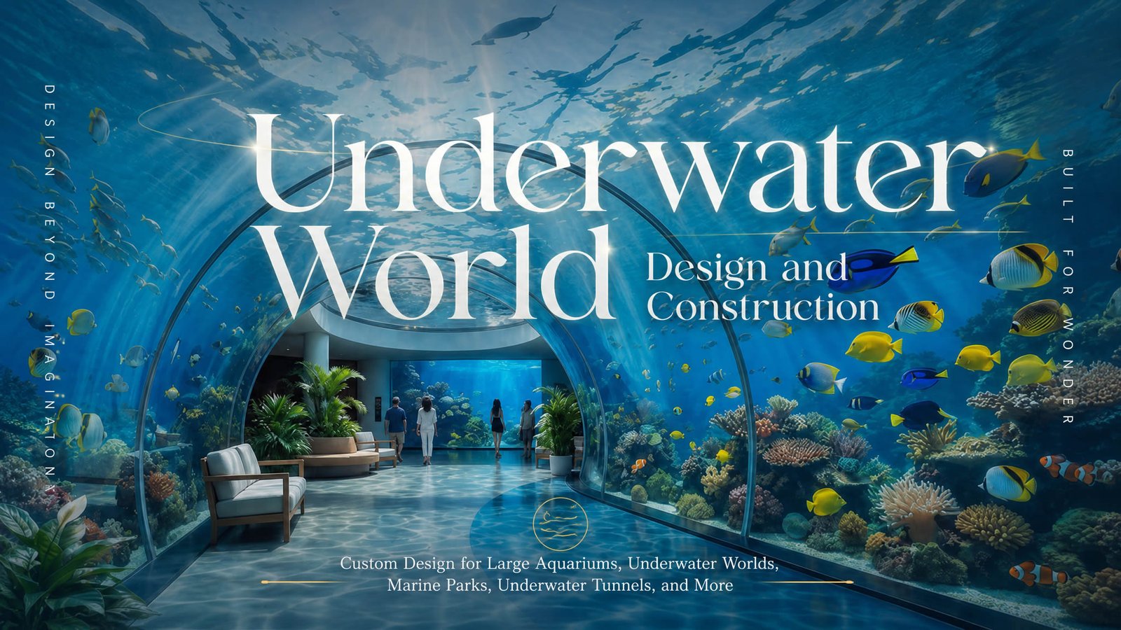 Custom Design for Large Aquariums, Underwater Worlds, Marine Parks, Underwater Tunnels