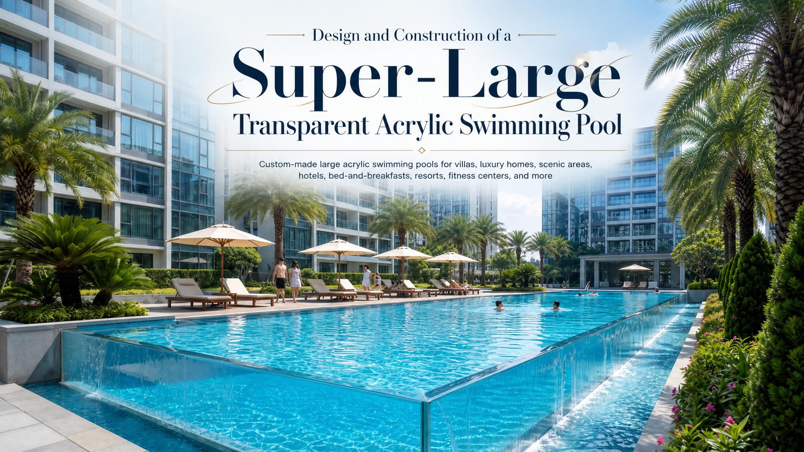 Custom-made large acrylic swimming pools for villas, luxury homes, scenic areas, hotels, bed-and-breakfasts, resorts, fitness centers