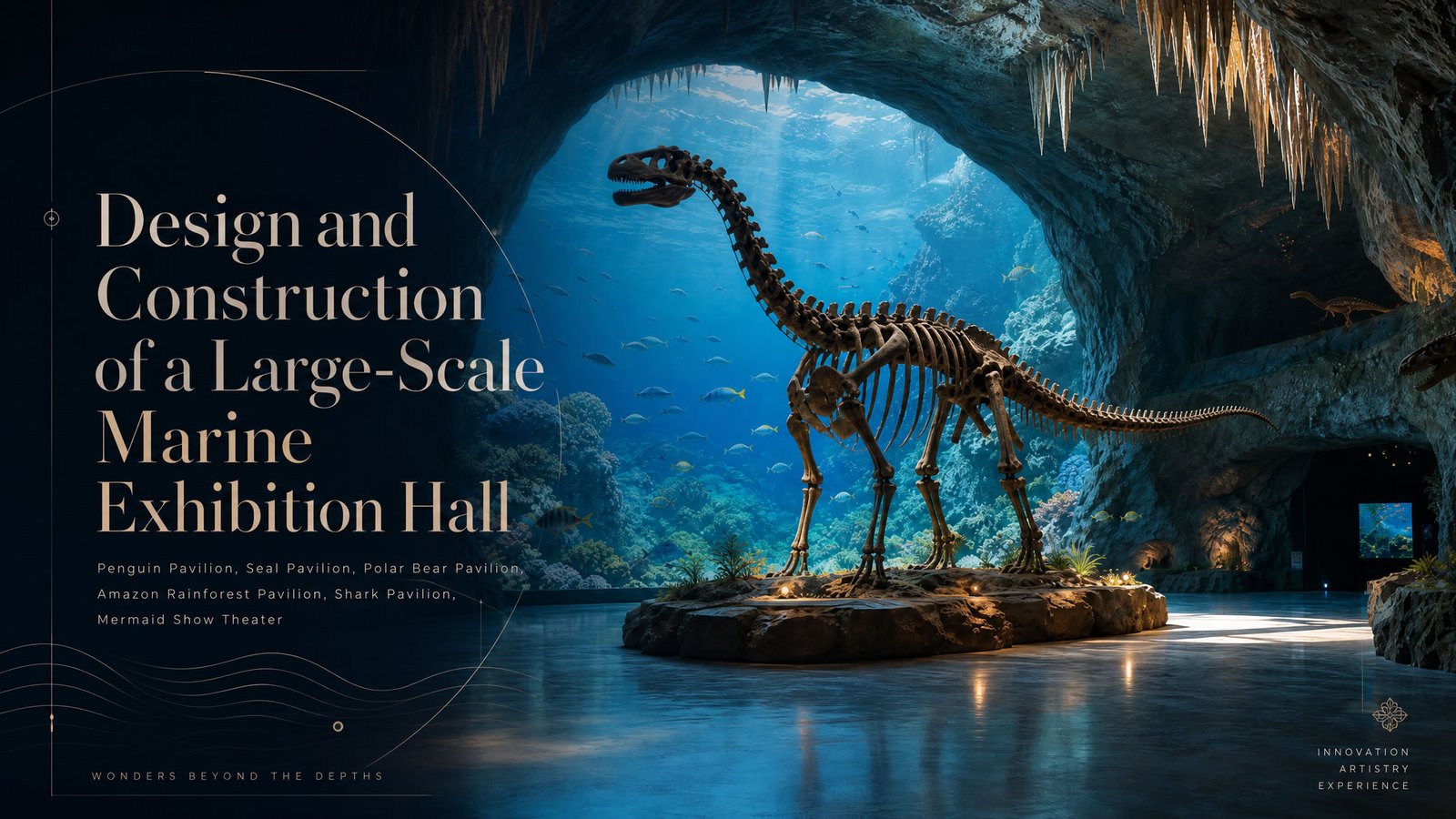 Penguin Pavilion, Seal Pavilion, Polar Bear Pavilion, Amazon Rainforest Pavilion, Shark Pavilion, Mermaid Show Theater