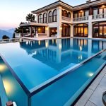 Outdoor acrylic transparent swimming pool for luxury homes