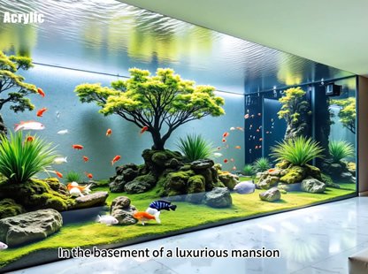 Large Aquatic Plant Acrylic Aquarium Design