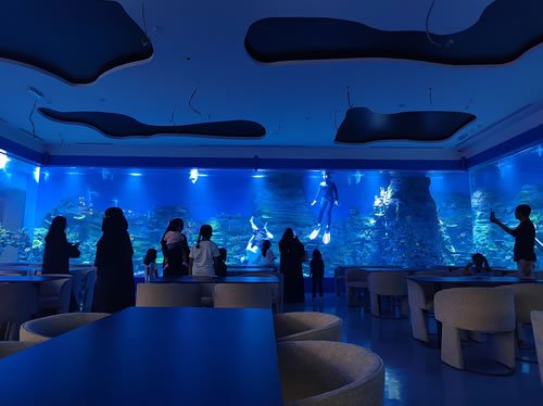 Custom Design for a Fish Pond-Themed Seafood Restaurant
